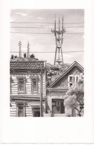 SUTRO • Original Drawing • Eureka & 21st (detail)