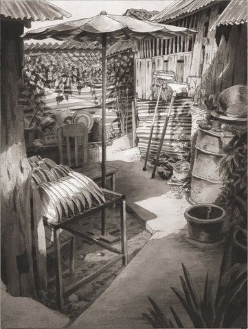 EHMS • Close Enough for the Angels • Thai Kitchen • ORIGINAL DRAWING